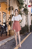 ANKA ASYMMETRICAL SKORTS (BRICK RED)