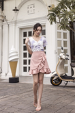 FRIDA SCALLOP NECKLINE BLOUSE (LILAC FLEUR)