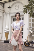 FRIDA SCALLOP NECKLINE BLOUSE (LILAC FLEUR)