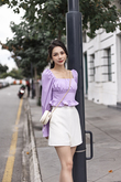 FRANCINE LONG FLOUNCE SLEEVES TOP (PURPLE)