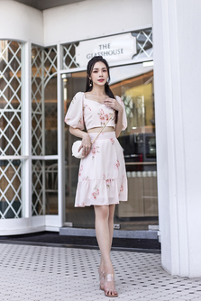 WENSY HIGH WAISTED SKIRT (PINK FLORAL)